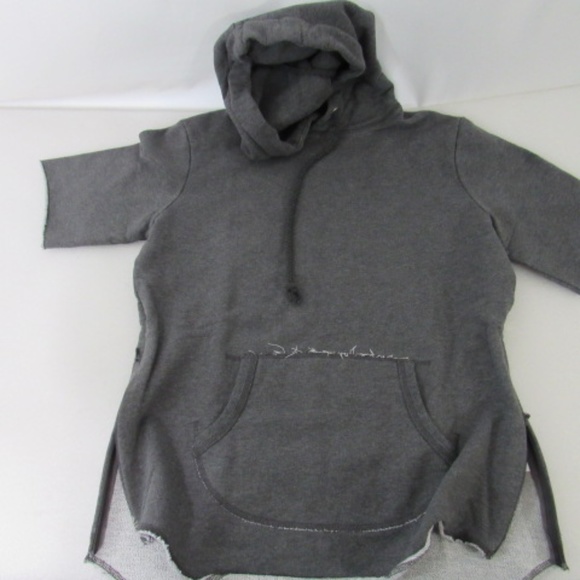 Kith Other - Kith Gray Distressed Kangaroo Pocket Short Sleeve Side Zipper Hoodie